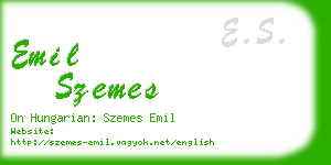 emil szemes business card